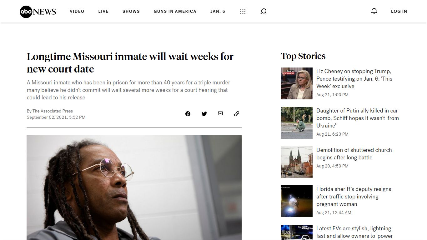 Longtime Missouri inmate will wait weeks for new court date